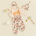 thumbnail image 2 of My First Halloween Outfits Newborn Baby Girl Pumpkin Romper Bodysuit+Long Pants Headband Hat Set Cute Fall Winter Clothes, 2 of 8