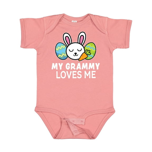 Inktastic My Grammy Loves Me with Bunny and Easter Eggs Boys or Girls Baby Bodysuit