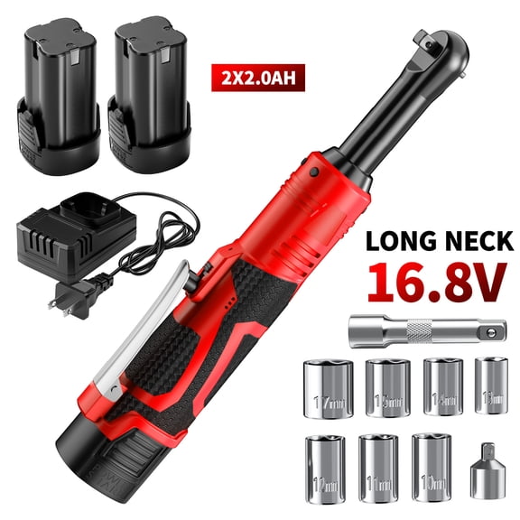 16.8V Brushless Electric Ratchet Wrench Set with Battery & Charger, Cordless, Lithium-Ion, Ergonomic Grip, Speed Control, US Plug, for Car Repair, Home DIY, Automotive Maintenance