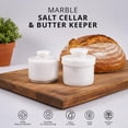 thumbnail image 5 of Elborse Marble Butter Keeper & Salt Cellar Set for Kitchen Counter, White Handmade Stone Countertop Containers for Butter, Salt & Pepper, Elegant Marble Kitchen Décor, 5 of 9