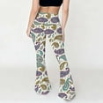 thumbnail image 5 of Womens High Waist Flare Pants Fashion Graphic Printed Leggings Stretch Tight Comfy Bell Bottom Leggings, 5 of 9
