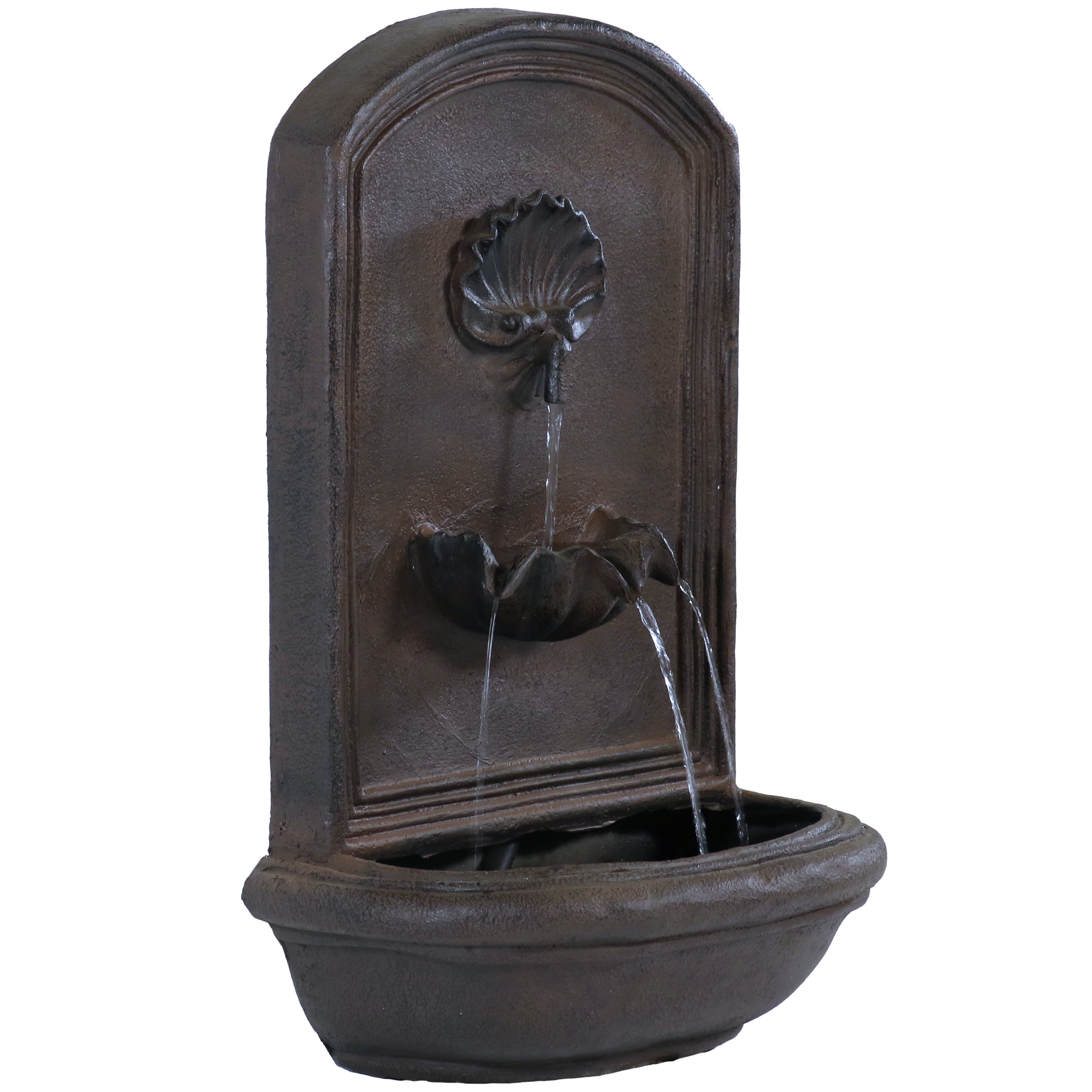 Sunnydaze Seaside Outdoor Wall Fountain With Lead Finish 27 Inch Tall for sale online 