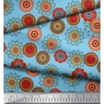 thumbnail image 2 of Soimoi Blue Viscose Chiffon Fabric Artistic Flower Mandala Fabric Prints By Yard 42 Inch Wide, 2 of 3