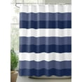 thumbnail image 2 of Fsddascl Navy Blue White Striped Shower Curtain Set - 66" x 72" Washable Bathtub Curtain with 12 Hooks, Farmhouse Stripes Waterproof Fabric Stall Shower Curtains for Bathroom/Bathtub Décor, 2 of 6