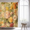 thumbnail image 5 of Floral Shower Curtain Watercolour Flowes Shower Curtains for Bathroom Vintage Hibiscus Bellis Perennis Lily Colourful Planta Flowers Decor Set with 12 Hooks 72x72 inches (B), 5 of 6