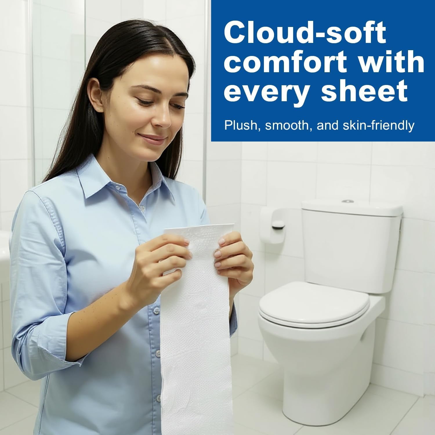 Premium 3-Ply Toilet Paper – 60 Rolls Ultra Soft, Strong, Septic-Safe Commercial Toilet Paper | Super Absorbent Bath Tissue | Ideal for Commercial, Home & RV Use (3-Ply, 60, Count)