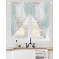 thumbnail image 2 of Aqua White Swag Valances for Windows, Abstract Grey Chrysanthemum Flower Floral Rod Pocket Sheer Valances for Large Windows, Swag Toppers Light Filtering for Kitchen Living Room 2 Panels 36''x63'', 2 of 6