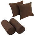 thumbnail image 1 of Double-corded Solid Twill Throw Pillows with Inserts (Set of 4) Chocolate, 1 of 2