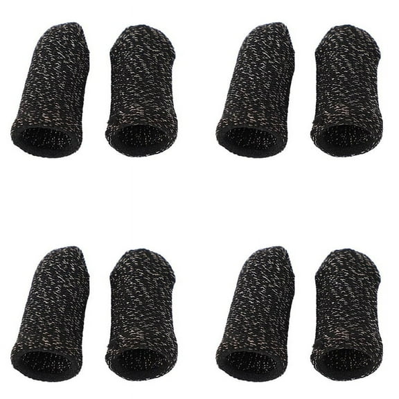 8X Gaming Finger Grips Mobile Games Non-Slip Anti-Sweat Contact Screen Gloves for PUPG Mobile Games Finger Glove,8 x Finger Sleeve,Black & black border