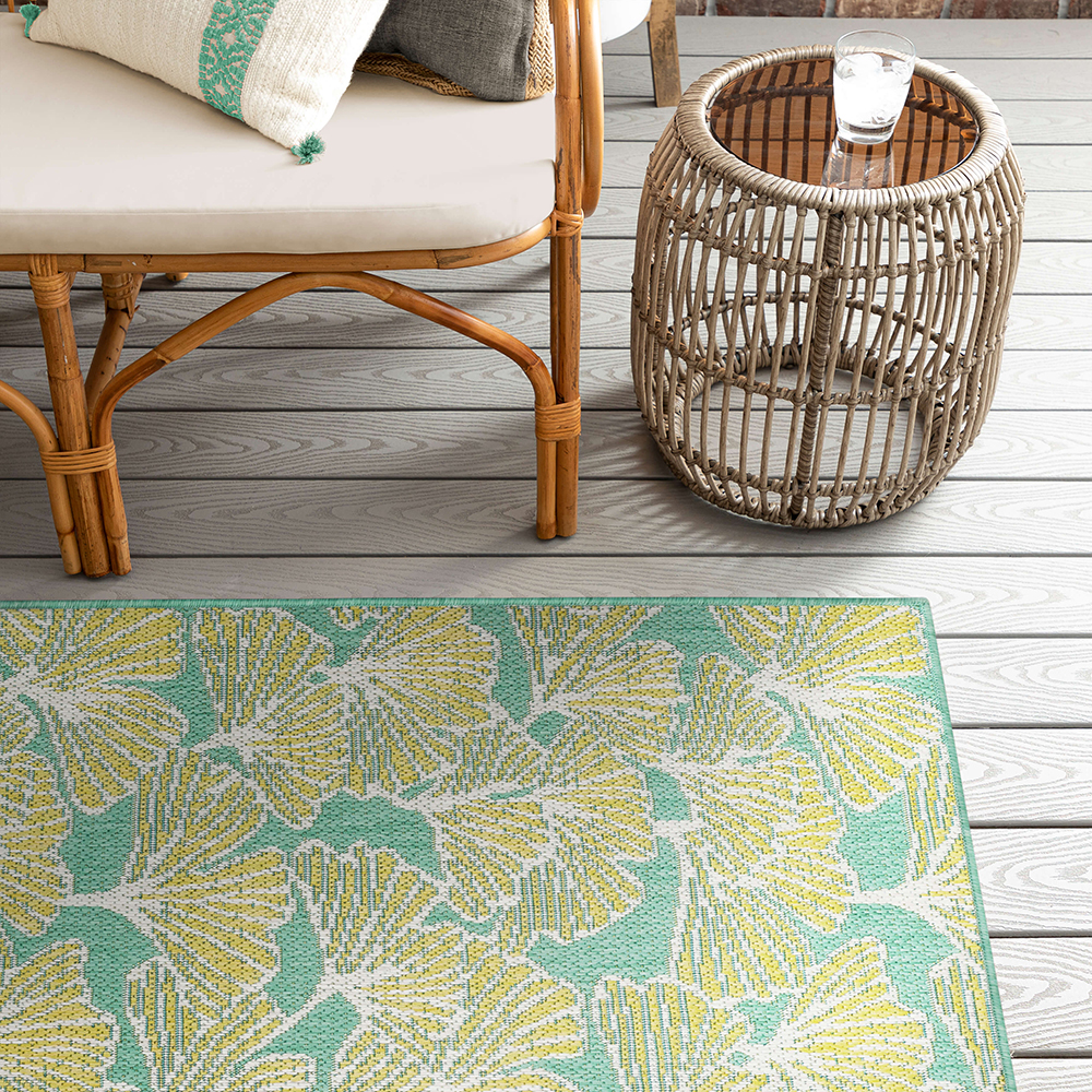 Mohawk Home Jade Butterfly Outdoor Area Rug, Lime Green, 2' 6" x 6'
