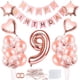 thumbnail image 1 of Decoración de cumpleaños niña 9 años suyoo globo de confeti de oro rosa, 1 of 5