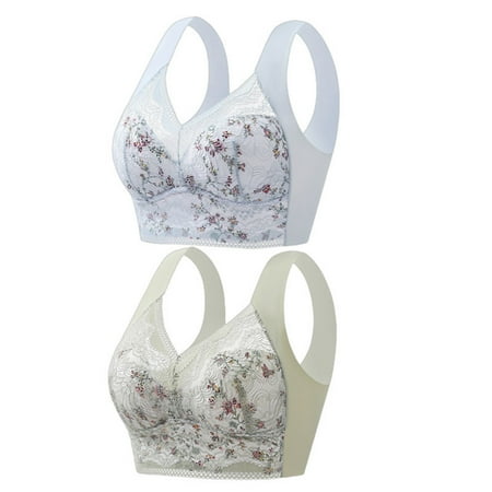 Itsame 2PC Bras for Women s Full Support Everyday Casual Bra Set Wireless Comfort Bralette Multicolor Size M