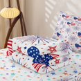 thumbnail image 6 of Manfei Kawaii Usa Flag Bow Zipper Queen Comforter Set with Fitted Sheet and 2 Pillowcases,Festival Fireworks Zipper Bedding Set,Red White Navy,Colorful Stars Reversible,4pcs, 6 of 8
