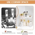 thumbnail image 2 of shiyou-2 Niveaux Organisateur de Maquillage Transparent : Organisateur de Salle de Bain d'Angle Bacs de Rangement en Plastique Grande Capacité pour Pinceaux de Maquillage, Rouges à Lèvres et Plus (2 Niveaux, Transparent), 2 of 4