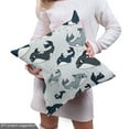 thumbnail image 5 of Ambesonne Nautical Fabric by the Yard Upholstery, Happy Wild Whales Print, 1 Yard, Dark Petrol Blue Grey, 5 of 5