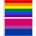 thumbnail image 1 of NICEGOU Rainbow Flag And Bisexual Pride Flag Premium Polyester (3x5 Ft 2 Pack), 1 of 5