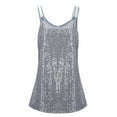 thumbnail image 3 of SNKSDGM Female Lace Tank Tops for Women Y2K Pack Womens White Tank Top Undershirt High Neck Ladies Fashion Sexy Tank Top with Sequin Solid Color Top 1 L, 3 of 7