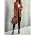 thumbnail image 5 of Womens Oversized Cardigan Sweaters Open Front Cable Knit Lantern Long Sleeve Chunky Outwear Coats Camel Color S, 5 of 10