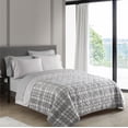 thumbnail image 5 of Dearfoams Grey Plaid Velvet Plush 7 Piece Quilt Bedding Set with Flannel Sheets, Full, 5 of 7