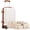 White Tan, variant on 20" Carry-on Luggage Set,Hardside Lightweight ABS Suitcase with 7 Pieces Organizer Bags,Navy