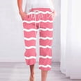 thumbnail image 2 of Pantalones Casuales de Mujer de Impresión Floral Cintura Elástica Suelta, Pantalones de Pierna Ancha Recta con Bolsillos, 2 of 5