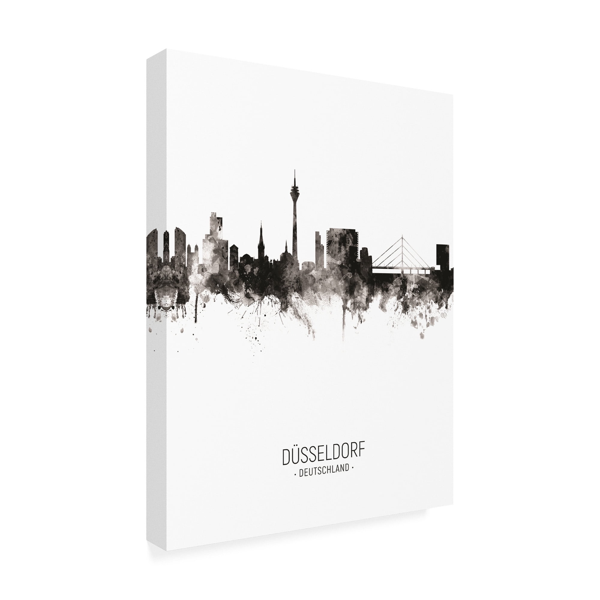 Trademark Fine Art 'D?sseldorf Germany Skyline Portrait II' Canvas Art by Michael Tompsett