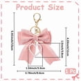 thumbnail image 2 of Llavero rosa con dije para bolso, mochila, llavero con lazo, llavero de perla, accesorios, llavero con colgante de perla en forma de corazón, 2 of 9