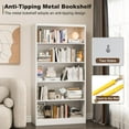 thumbnail image 4 of Metal Bookcase and Bookshelf, 66 in Tall Heavy Duty Bookshelf with 4 Adjustable Storage Shelves, Large Deep Bookcase for Home, Library, Office, Bedroom, School, White, 4 of 7