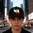 thumbnail image 2 of Baseball Cap Iran Persia Map & Flag Hat Personalized Patriotic Adjustable Sports Cap Washed Vintage Hats, 2 of 3