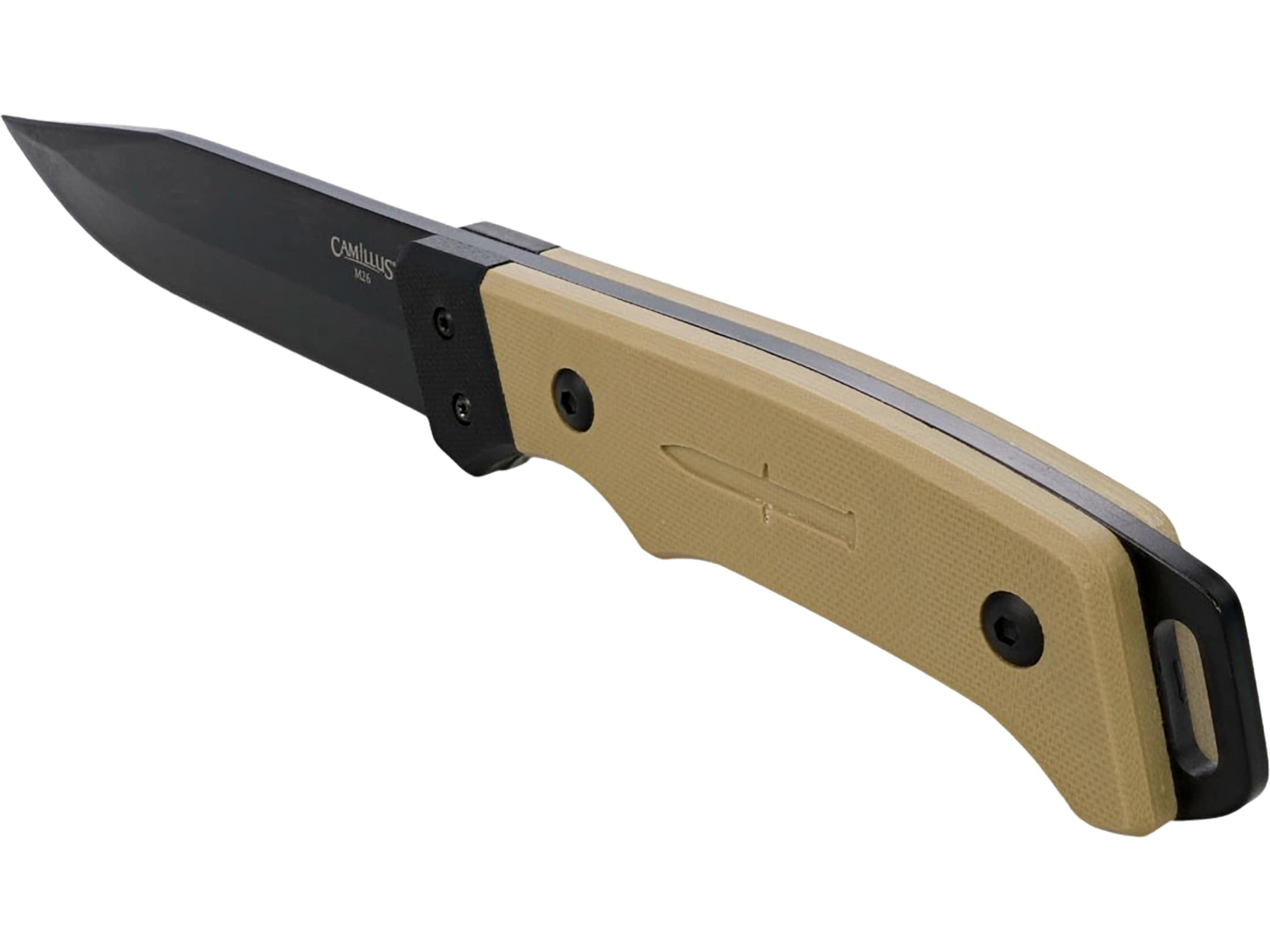 Camillus M26 Fixed Blade Knife 5" Drop Point 3Cr13 Black Blade G-10 Handle Faded Dark Earth (FDE)