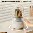 thumbnail image 4 of Yonrjhukm Multifunctional Makeup Brush Storage Bucket, Rotating Cosmetic Organizer with Dust Cover, 7 Compartment Makeup Brush Holder for Lipsticks, Eyebrow and Eyeliner Pens, 4 of 6