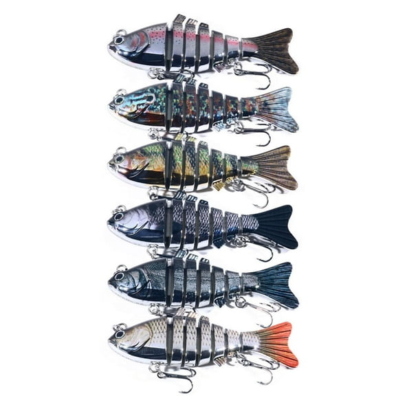 HENGJIA Fishing Lures, 6pcs Large Multi Jointed Fish Fishing Kits Slow Sinking Lifelike Swimbait Freshwater and Saltwater for Trout Bass Lures, 3.94"/0.84oz