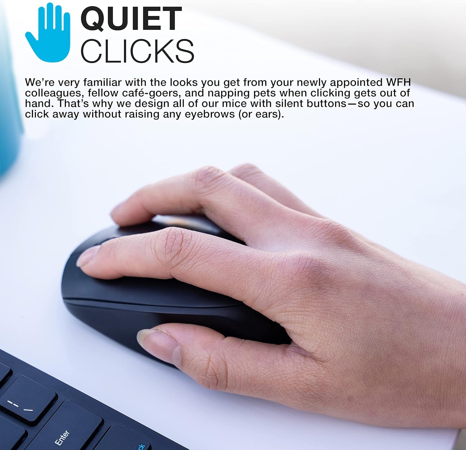 JLab GO Wireless Keyboard and Mouse Bundle, Bluetooth or USB, For Mac, PC, Tablet