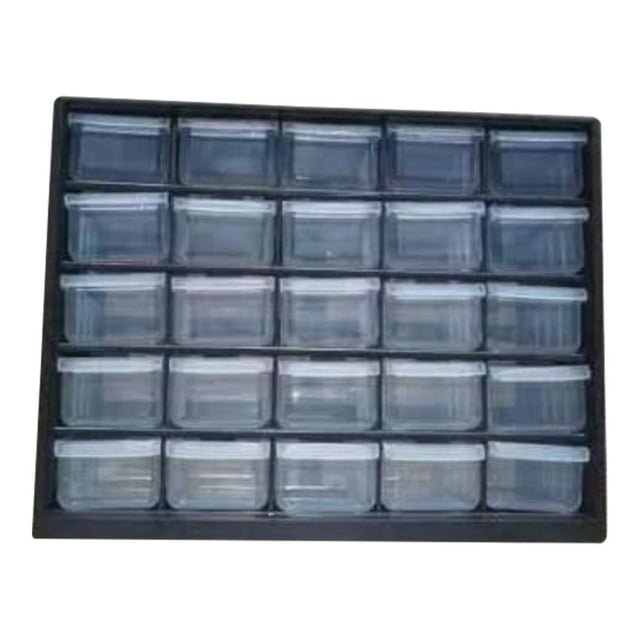Cajón organizador de almacenamiento, caja de herramientas con 25 compartimentos, contenedor de organización de garaje para piezas de joyería, nueces