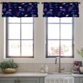 thumbnail image 3 of LALILO Kitchen Curtain Valance With Cute Cactus And Navy Blue Rod Pocket Window Curtain 52"x 18" Set of 2, 3 of 5