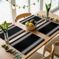 thumbnail image 5 of Black Striped Placemats Set of 4 Black White Stripes Place Mats Table Mats Kitchen Dining Home Outdoor Party Table Decoration, 5 of 9