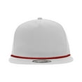 thumbnail image 2 of Decky 6042 5 Panel High Profile Relaxed Cotton Blend Rope Hat-White/Red, 2 of 4