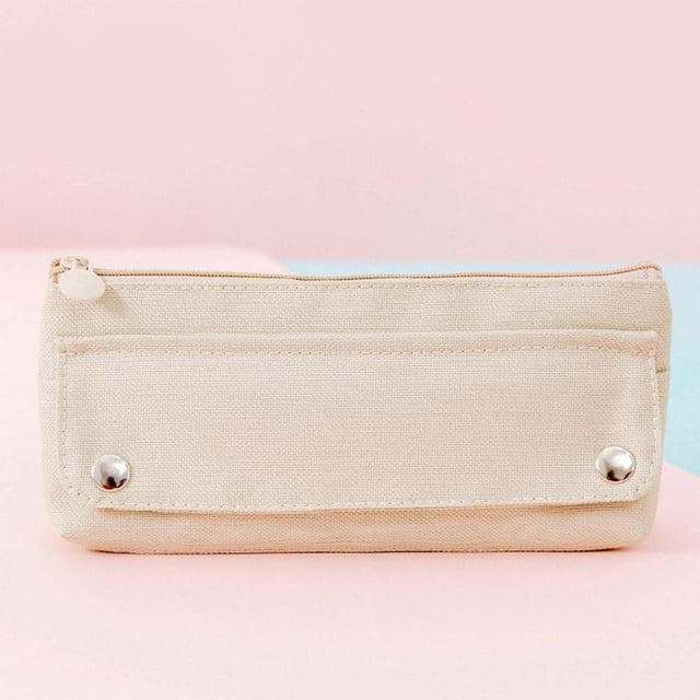 Agiferg High Elastic Oxford Cloth Double Layer Solid Color Pencil Case Environmental Pencil Case