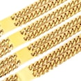 thumbnail image 4 of Gold Dog Chain Collar Walking Metal Chain Cuban Link Strong Heavy Duty Necklace 16" 18" 22" 24", 4 of 8