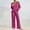 N1-Hot Pink, variant on successthop Ribbed Lounge Sets for Women 2 Piece Solid Color Ribbed Knit V Neck Long Sleeve Shirts and Wide Leg Long Pants Casual Travel Pajamas Lounge Set Loungewear Summer Outfits