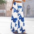 thumbnail image 4 of Women's Wide Leg Palazzo Pants Floral Printed Boho Casual Beach Trousers with Pockets Drawstring Sweatpants (XL, Blue 04), 4 of 4