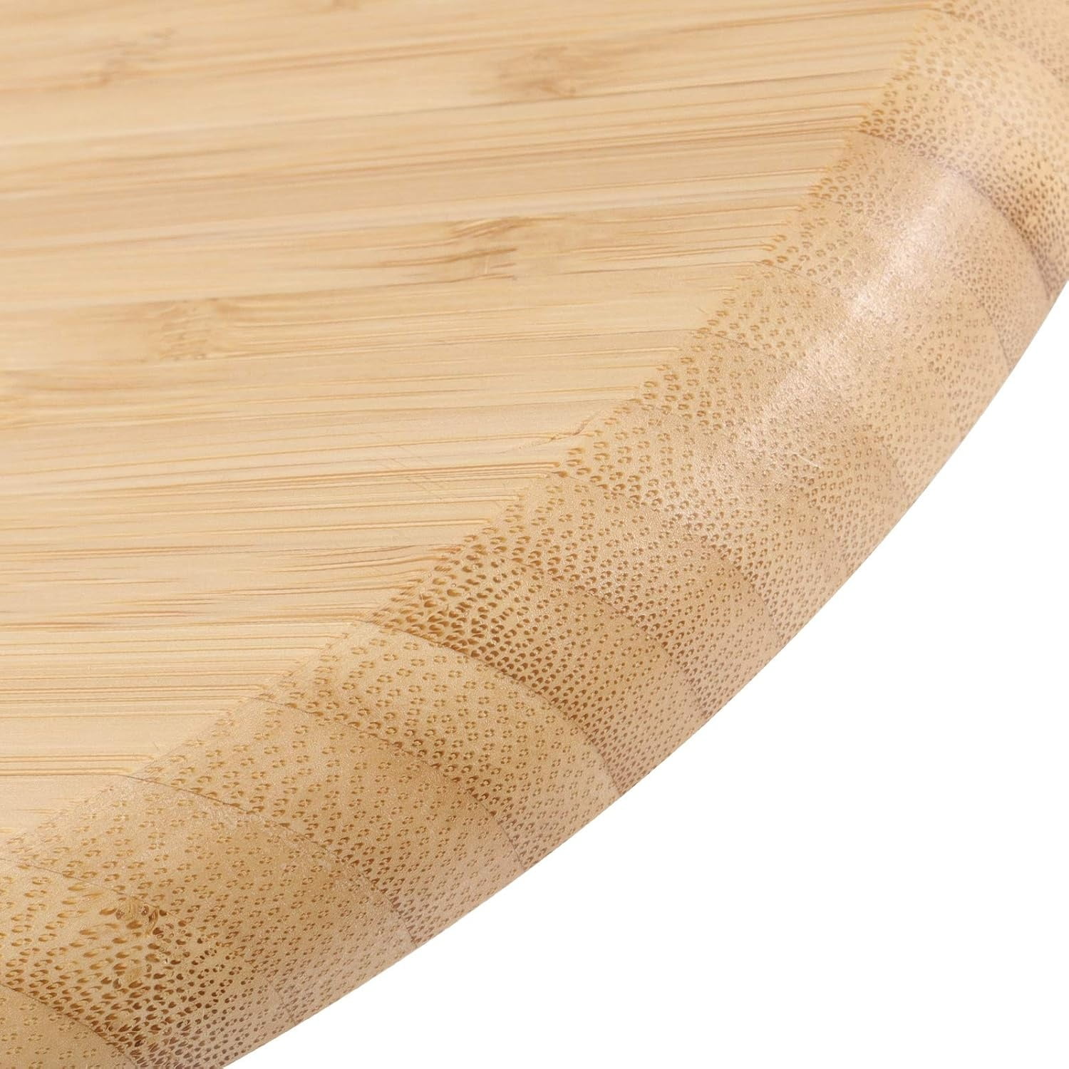 9.8 inch Bamboo Serving Tray,Bexikou Round Bamboo Tray, Wooden Serving Platter for Fruit, Bread, Salad Plate, Charcuterie Serving Board