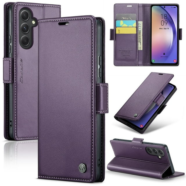 CaseMe Funda de Cuero para Samsung Galaxy A54 5G con Bloqueo RFID, para Samsung Galaxy A54 5G Funda para Mujer y Hombre, Tarjetero con Cierre Magnético, Funda Tipo Folio para Samsung Galaxy A54 5G