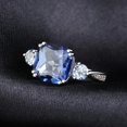 thumbnail image 3 of 5.2 Carat Genuine Mystic Iolite Blue Quartz Ring, 925 Sterling Silver Statement Ring, 3 of 6