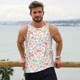 thumbnail image 6 of Lsque Retro Floral Pattern Mens Tank Tops Muscle Athletic Quick Dry Sleeveless Workout Fitness T Shirts Beach Tank Top, Loose-fit Sleeveless Shirt for Men-X-Large, 6 of 7