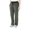 thumbnail image 2 of ave. Varick Women's Six Pocket Midrise Straight Leg Scrub Pant in Olive, 4XL, 2 of 6