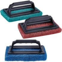 3 Pcs Scrubber Pads for Cleaning Handler Scrub Pad Scouring Reusable Heavy Duty Cleaning Sponge Scrub Brush for Grill Bathroom Bathtub Charcoal Gas Grills Cast Iron Cookware 3.5x8.57 Inch colorful