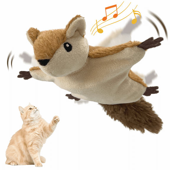 LANHUE Interactive Cat Toys for Indoor Cats, No Flying, Flapping Wings with Chirp Sound, Touch Activated Kitten Toys for Boredom, Rechargeable Kitty Supplies for Exercise