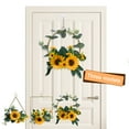 thumbnail image 2 of Marryso Door Wreath for Front Door Outside Artificial Lower Wall Decoration Metal Wreath Sunflower Iron Wall Decoration, 2 of 9