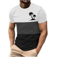 thumbnail image 1 of Mens Casual Pantalones Cortos Cuello Redondo Patchwork Impresión Suéter Blusa de Fitness, Camisetas para Hombre, 1 of 4